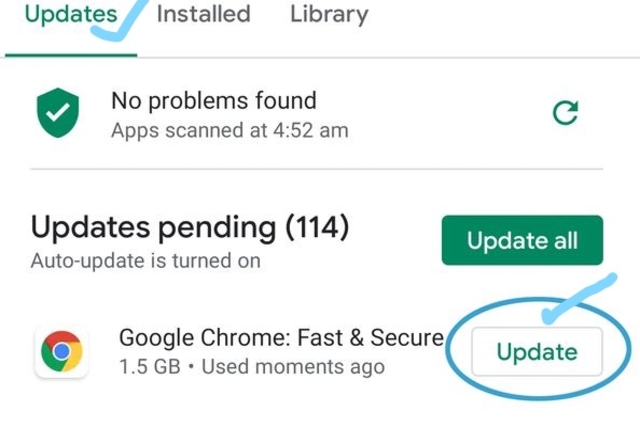 update google chrome android